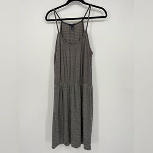 GAP Vee Neck Racer Dress True Black Striped Women’s Small